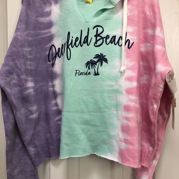 Ocean Drive Cropped Hoodie NWT Large - Picture 2 of 3